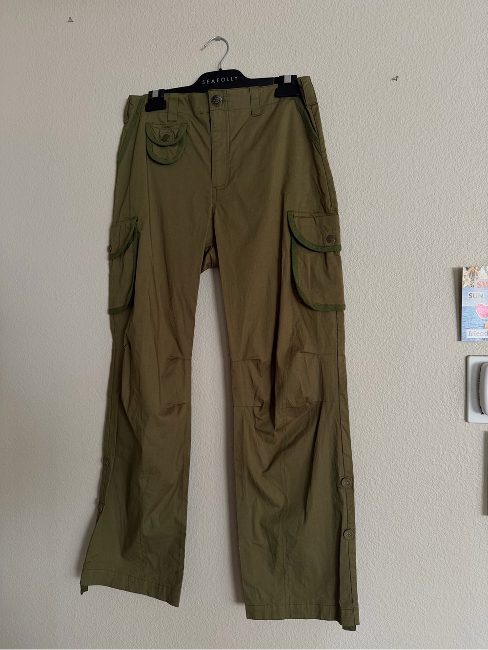 Johnny Was Poplin Cargo Pants Capulet Olive Green Size Small NWT